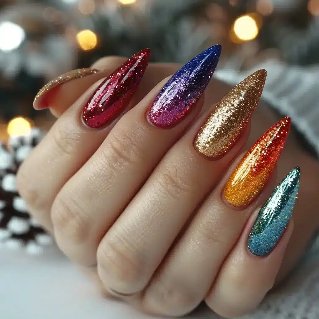 Gels pailletés pour les fêtes : Nail Art, Glamour, Regard Sublime et Inspirations